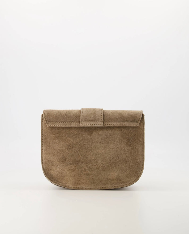 Crossbody Maan taupe suède