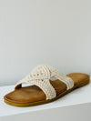 Gevlochten slipper beige