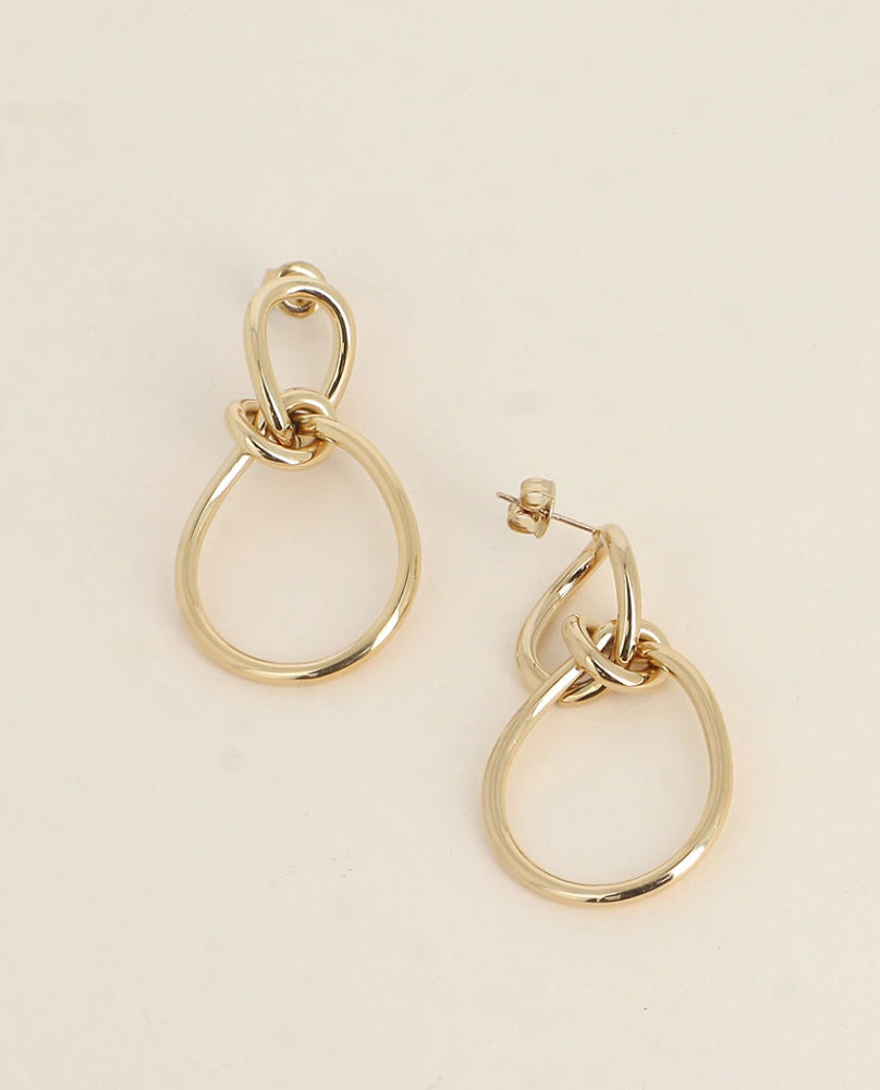 Oorbellen Double ring and knot