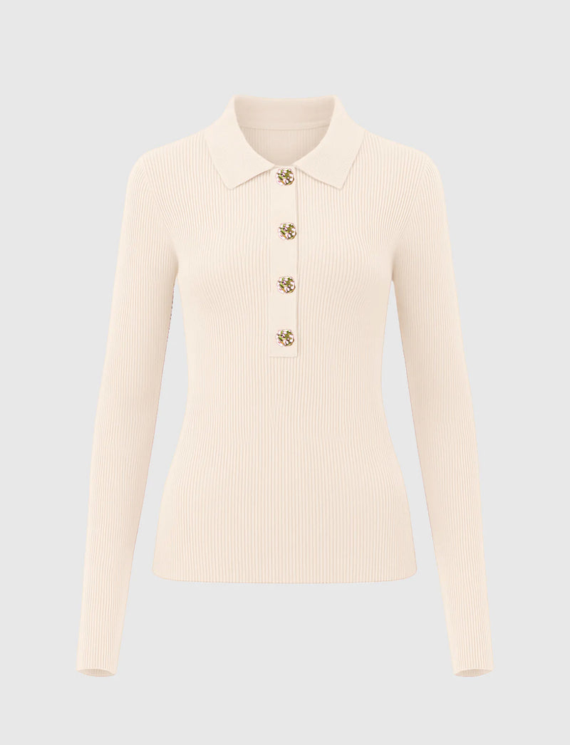 Polo sweater ecru