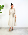Dress Beige Overslag Strik