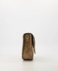 Crossbody Maan taupe suède