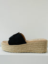Slipper zwart jute zool