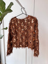 Sequin Ruffel Top Brown