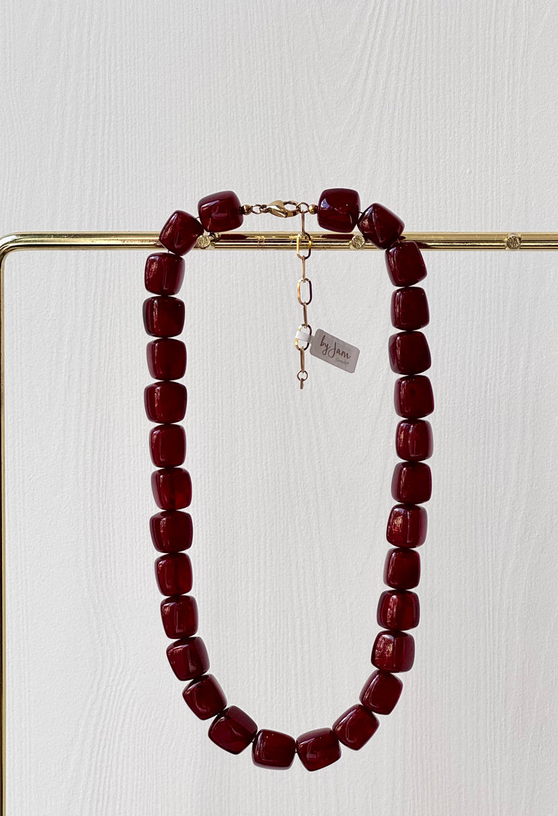 Ketting Beaded Bordeaux