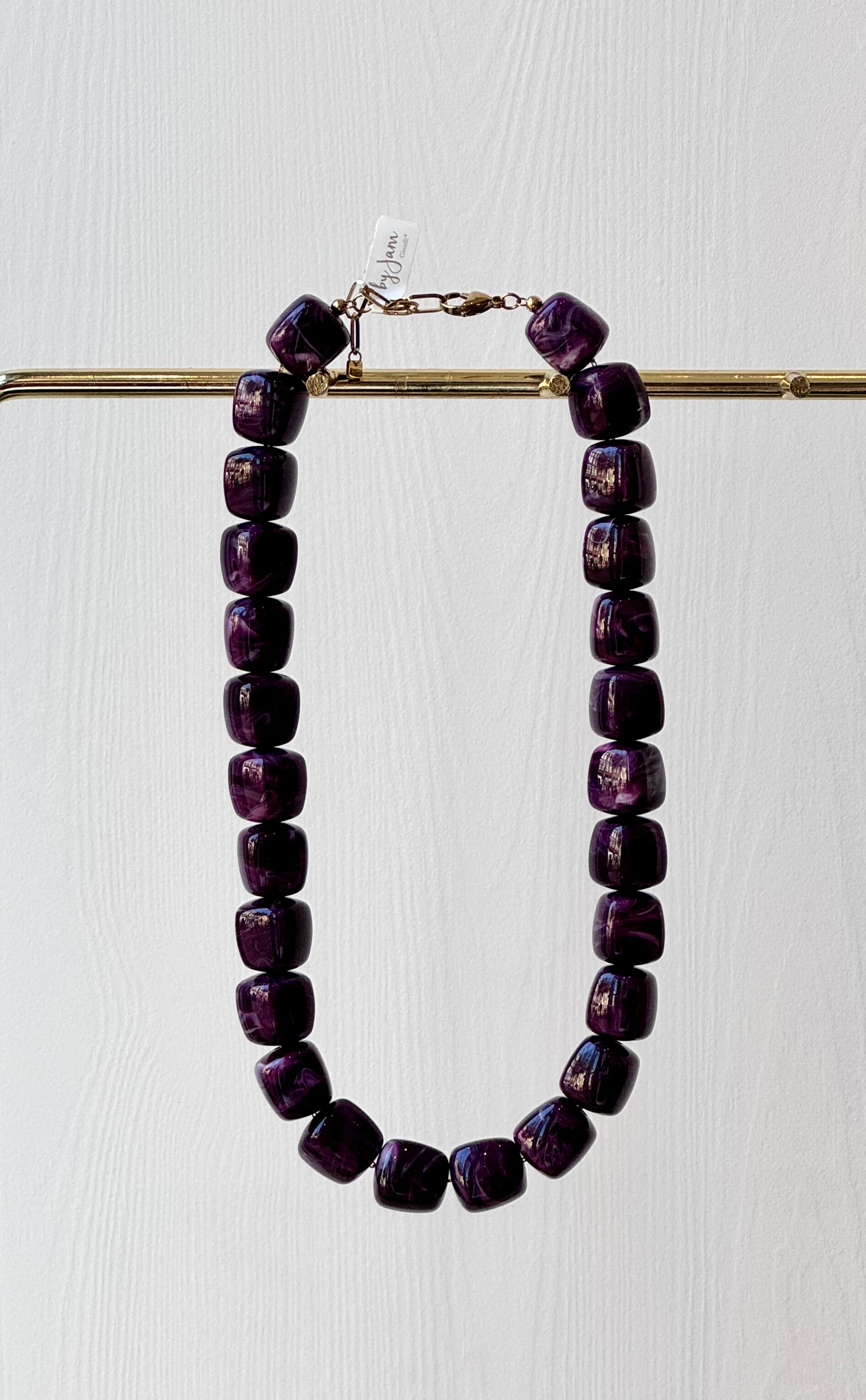 Ketting Aubergine Marble