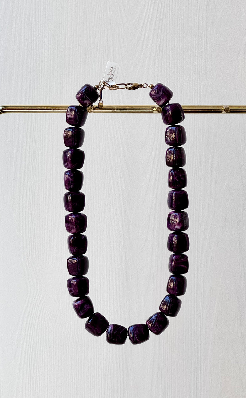 Ketting Aubergine Marble
