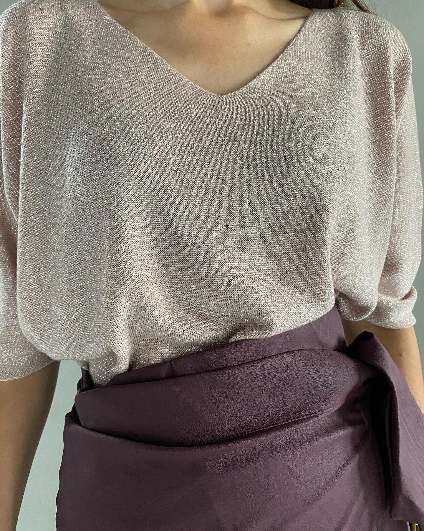 Rok aubergine strik - Chic by R
