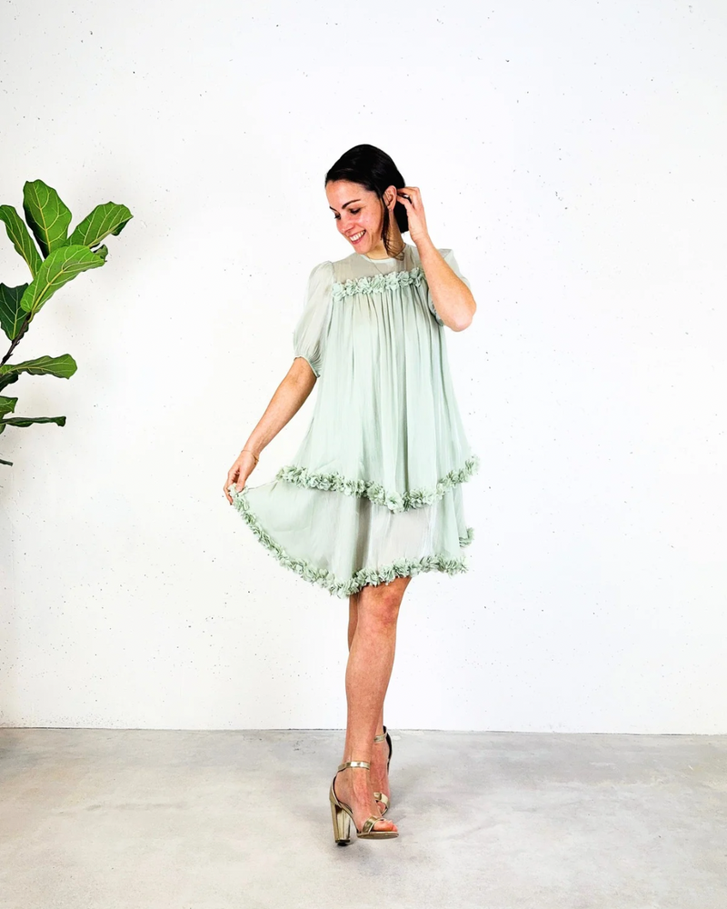 Daisi Dress Dusty Mint A-View