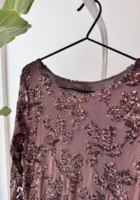 Sequin Sparkle Dress Brown