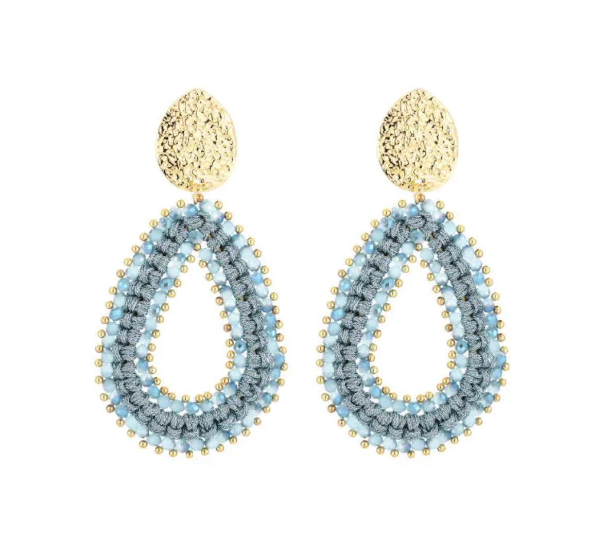 Oorbellen druppel blauw