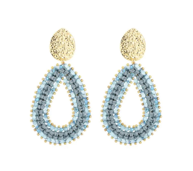 Oorbellen druppel blauw