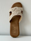 Gevlochten slipper beige