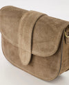 Crossbody Maan taupe suède
