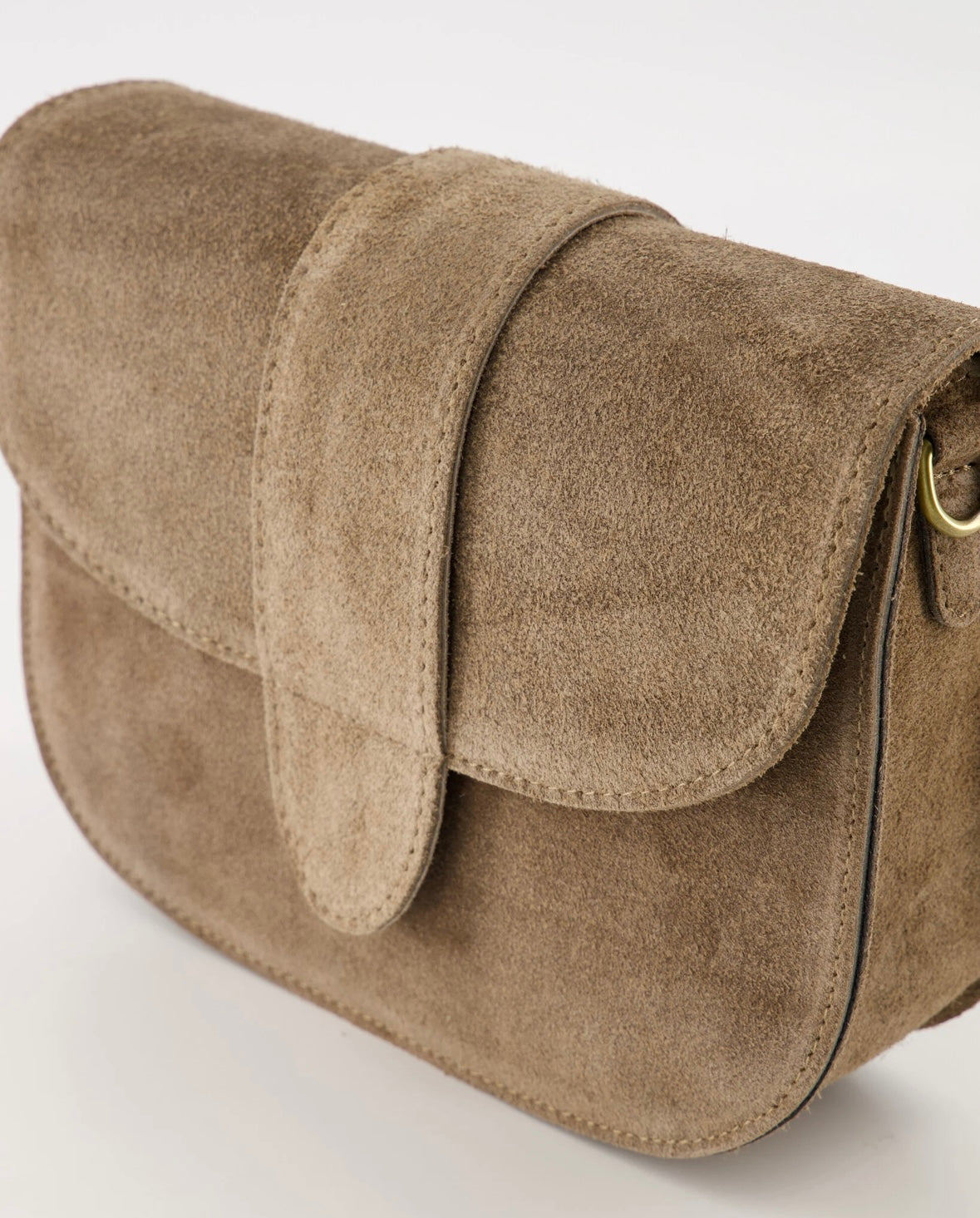 Crossbody Maan taupe suède