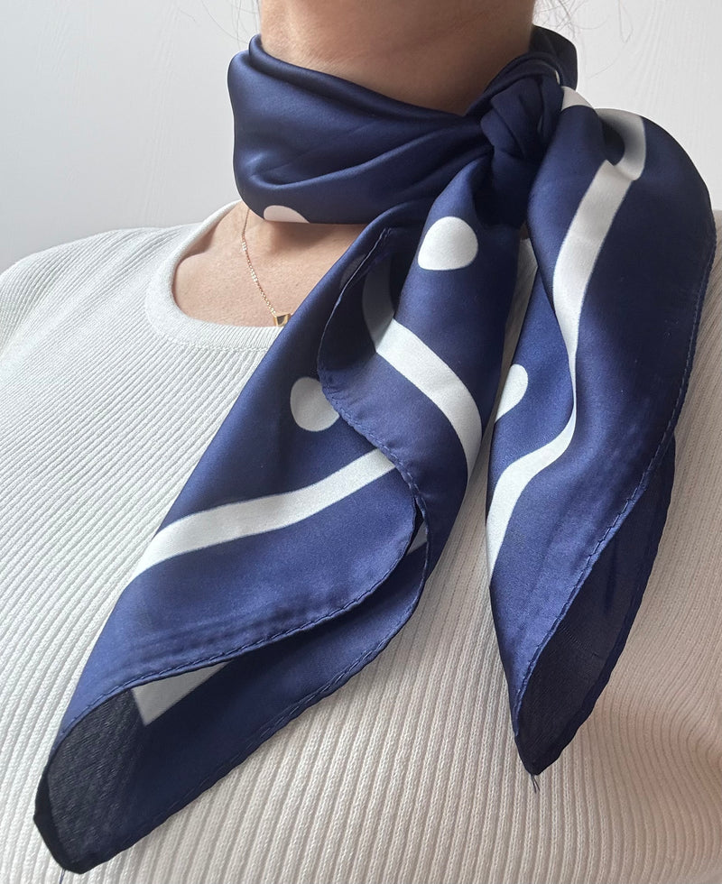 Sjaaltje navy witte stip
