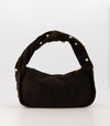 Tas Lottie suede donkerbruin