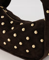 Tas Lottie suede donkerbruin