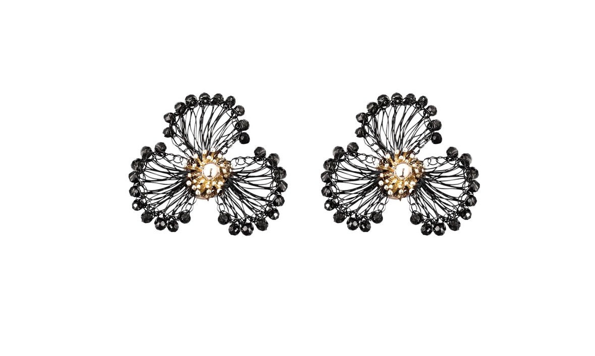 Oorstekers Zwart Bloem