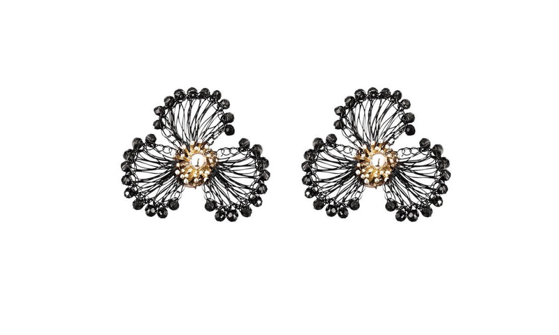 Oorstekers Zwart Bloem