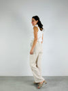 Top linnen strikband wit - Chic by R