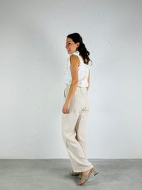 Top linnen strikband wit - Chic by R