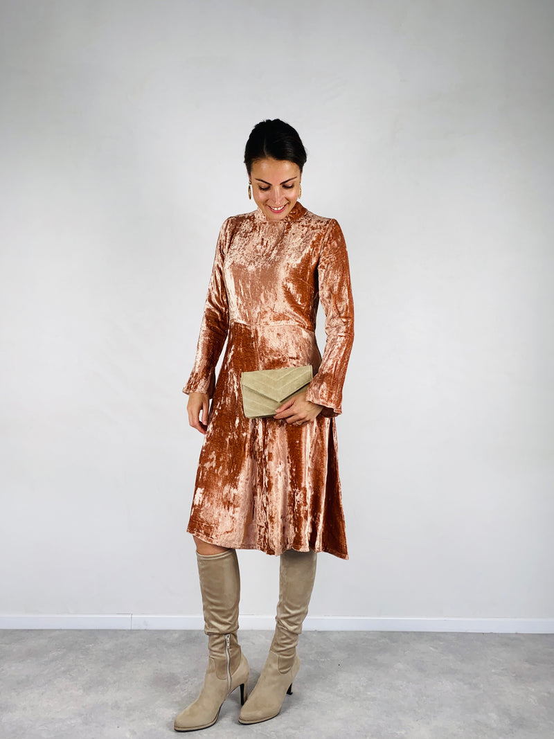 Jurk velvet oud-roze - Chic by R