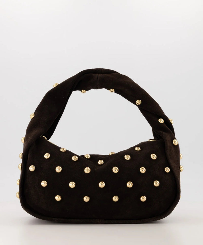 Tas Lottie suede donkerbruin