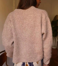 Cardigan Taupe Gouden Knoop