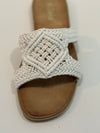 Gevlochten slipper beige