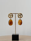 Earrings gold brown
