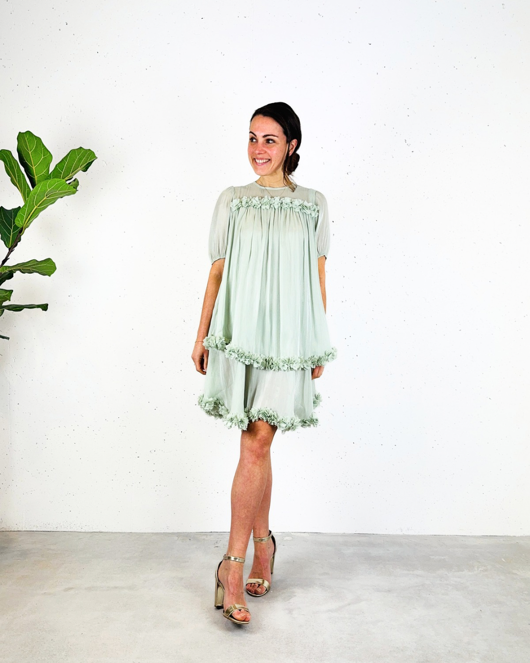 Daisi Dress Dusty Mint A-View