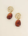 Earrings gold brown