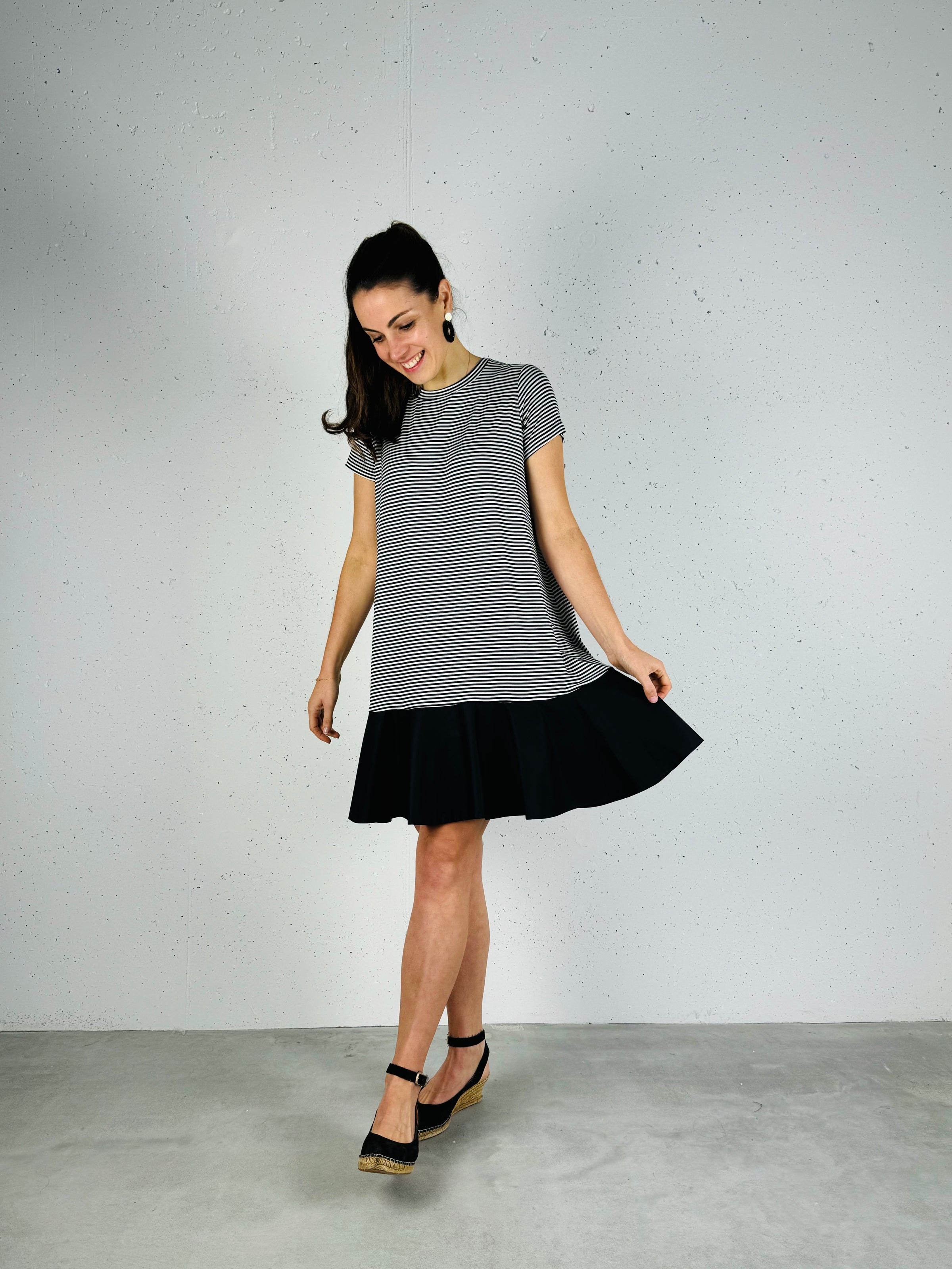 Jurk Evelina Bianco/Nero - Chic by R