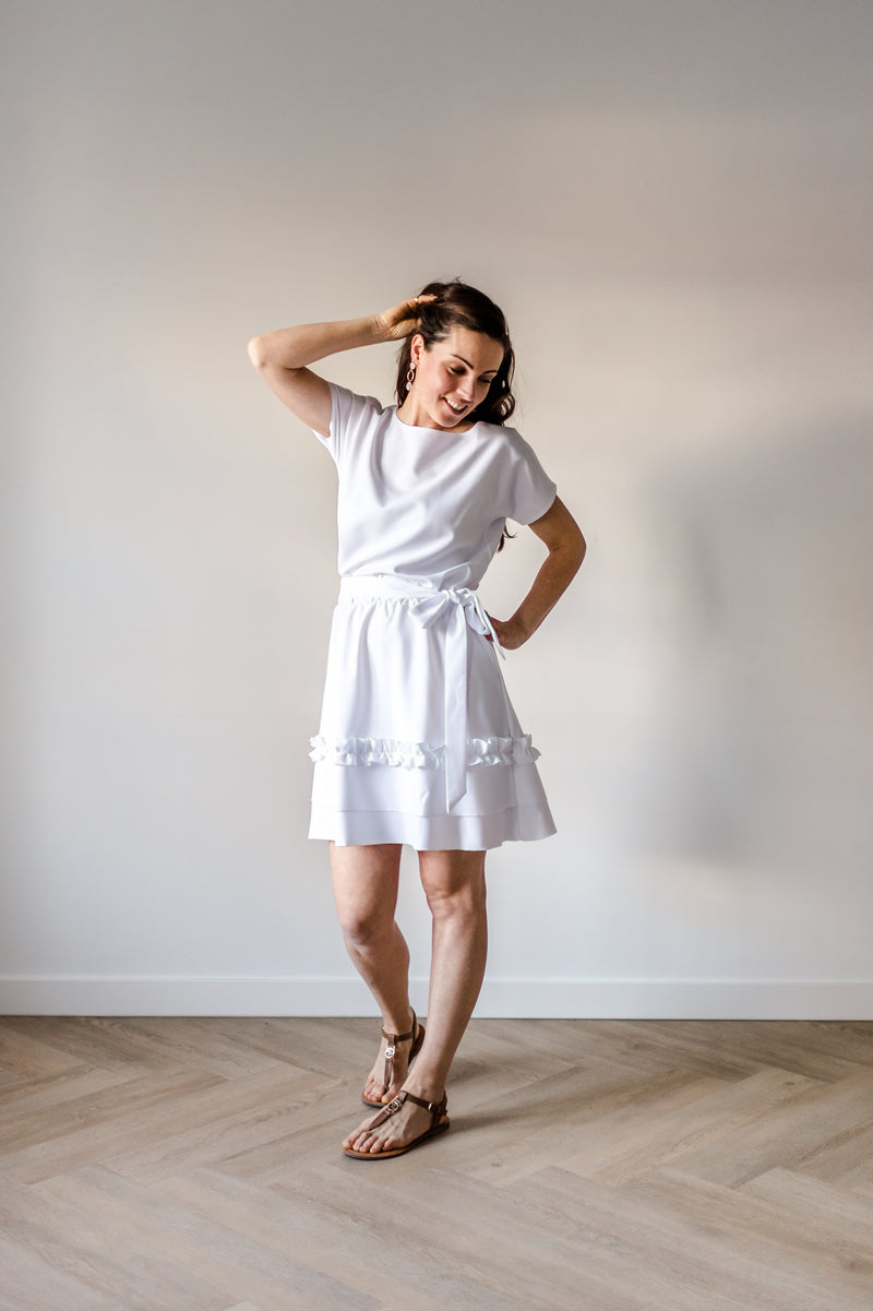 Jurk wit strik - Chic by R