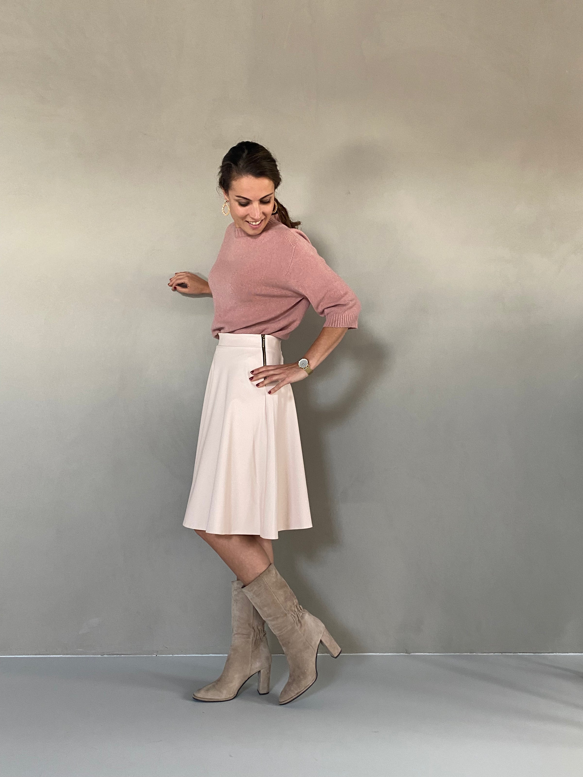 Rok leatherlook roze - Chic by R