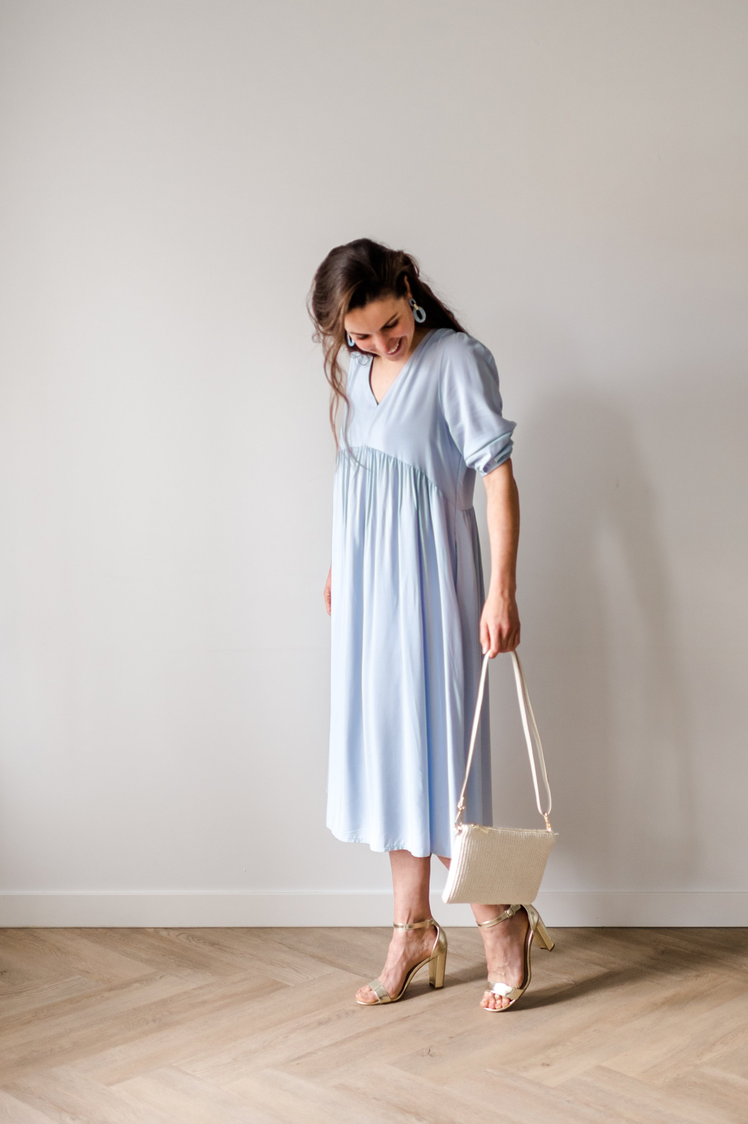 Jurk babyblauw viscose - Chic by R